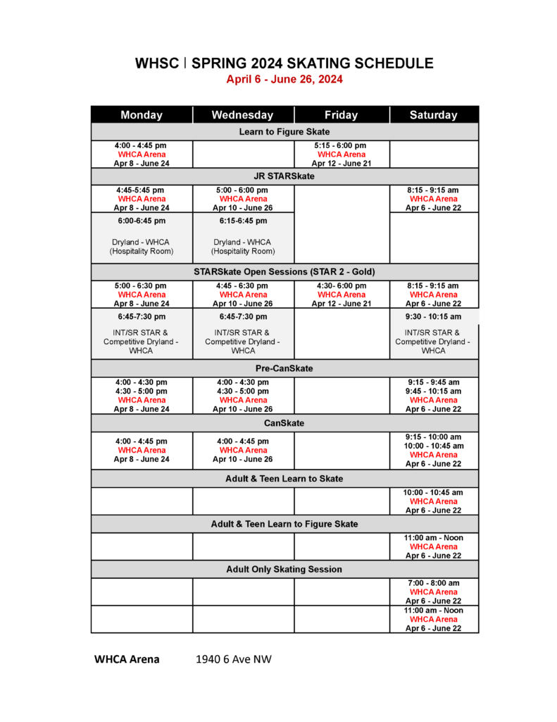 Current WHSC Program West Hillhurst Community Association